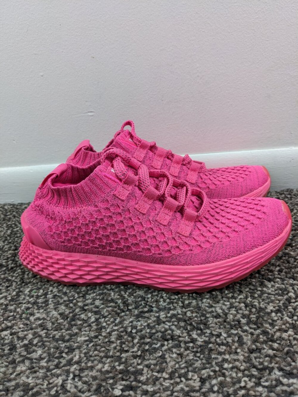 NOBULL Womens Allday Knit Running Shoes Bright Fucshia Pink Sz 6 Cross Fit Gym